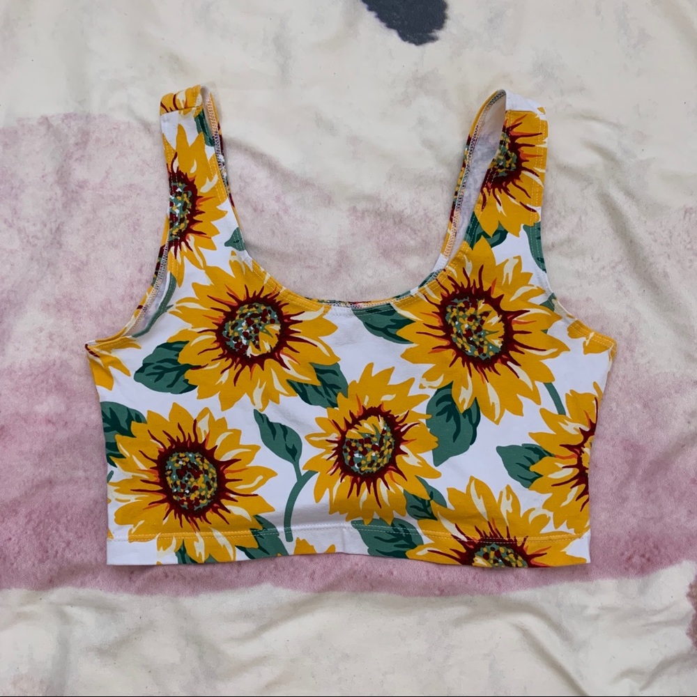 American Apparel sunflower crop top